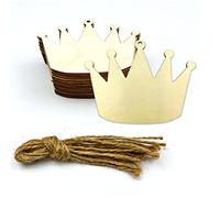 20pcs Unfinished Crown Wood Cut Out Crown Wood DIY Crafts Cutouts Blank Wooden Crown Shaped Hanging Ornaments