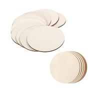 20pcs Unfinished Round Wood Discs with Holes for Crafts and Coasters