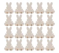 20pcs Unpainted Wooden Easter Bunny Cutouts - Natural Wood Colour for Painting & Crafting - Rainproof for Spring Decor, Baby Shower & Kids’ DIY Activities