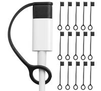 20Pcs USB C Dust Plug Caps, Type C Charging Port Cover Cable Protector with Anti-Loss Tether, Silicone USB C Cap Snug Fit Prevent Dust Oxidation for Type C Cable Male Port 10 Black + 10 Translucent