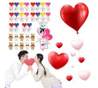 20Pcs Valentine’s Day Plush Bears with Gift Cards & Heart Boxes, 4.72 Inch Mini Stuffed Animals Bulk Set in Random Colours, Tiny Soft Toys for Adult Gifts, Classroom Exchange and Party Favours