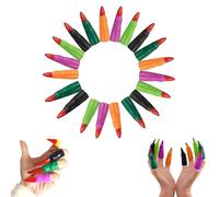 20pcs Vampire Fingers Halloween Finger Claws Vinyl Witch Fingernail Zombie Scary Long Pointy Arrow Costume Nail Cover Props,Fake,Plastic,For Halloween April Fool'S Day Cosplay Gifts (A)