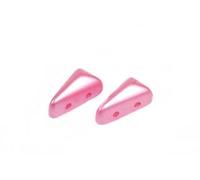20pcs Vexolo 2-Hole Triangle Beads 5 x 8 mm, Chalk White Pastel Pink (3000-25008), Bohemia Crystal Glass, Czechia 11109034