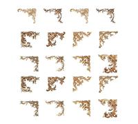 20Pcs Vintage Embossed Corner Sticker Decorative Background Sticker for Scrapbooking Album Journal and Home Decoration Metal Adhesive Label
