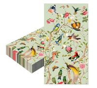 20Pcs Vintage Floral Bird Napkins Serviettes Disposable 40x33cm,Green Wild Flower Bird Paper Napkins Watercolor Guest Tissue Cocktail Dinner Napkins for Birthday Wedding Engagement Party Napkin