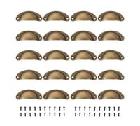 20PCS Vintage Shell Cup Drawer Handle Retro Pull Handles Brass Cup Handles for Drawers, Antique Bronze Cupboard Handles, Half-Moon Design Handles for Chest of Drawers, Cabinet Doors, and Furniture