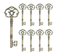 20PCS Vintage Skeleton Key Steampunk Decor Metal Alloy Antique Charms Decoration for DIY Jewelry Making, Christmas Ornaments, Rustic Wedding Favors and Fantasy Home Craft Projects (Bronze)