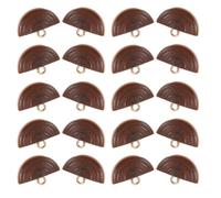 20pcs Vintage Wood Semi Round Buttons 2.4cm Coat Garment Fasteners | Smooth Refined Texture, Decorative Accents for Blazers, Tailoring Repairs, Costume Design, Knitting Projects and DIY Crafts