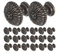 20pcs Vintage Zinc Alloy Drawer Pull Handle, Small round Cabinet Knob | Classic Retro Finish, Polished Smooth Surface, Single Hole Fit, for Wardrobes, Cupboards, Bedroom Furniture