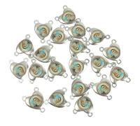 20Pcs Virgin Mary Christ Jesus Medal Rosary Center Connection Part, Slivery | Heart Shape Rosary Center, Our Lady Medal for DIY Catholic Jewelry Making
