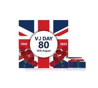 20pcs VJ Day 80th Anniversary Decorations Paper Napkins Serviettes Disposable,15th August VJ Day Napkins for 80 Years Victory Over Japan WW2 1945-2025 VJ-Day 80th Anniversary Party Table Decoration