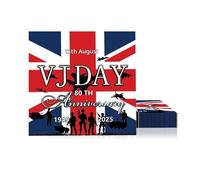 20pcs VJ Day 80th Anniversary Decorations Paper Napkins Serviettes Disposable,15th August VJ Day Napkins for 80 Years Victory Over Japan WW2 1945-2025 VJ-Day 80th Anniversary Party Table Decoration