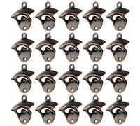 20Pcs Wall Mounted Bottle Opener Bronze Beer Vintage Heavy Duty Opener with Matching Screws (20PCS)