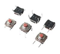 20pcs Waterproof Silent Button Momentary Tactical Switch Soft Key Button 4PIN DIP/SMT Mic ro Button Switch 6x6/7x7mm H=4.3/5mm(7X7mm,No.3 H 4.3mm)