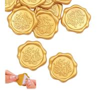 20Pcs Wax Seal Stickers, 1.18inch Self-Adhesive Envelope Stamp Stickers for Wedding Invitations, Valentine's Day Birthday Letters Gift Wrap Scrapbooking(Gold)
