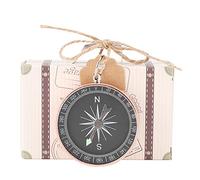 20Pcs Wedding Favors Decorations Candy Box Set with Compass, Great for Special Occasions, 8X3X5CM (Rose Gold)