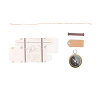 20Pcs Wedding Gift Box Set with Compass and Kraft Tags, Mini Suitcase Candy Boxes for Travel Themed Wedding Favors, Includes Hemp Rope and Handle for Party Decorations (Gold)