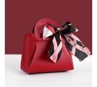 20PCS Wedding Leather Gift Bags With Bow Ribbon Packaging Bag Easter Favour Distributions Bags Eid Mubarak Candy