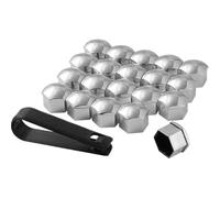 20Pcs Wheel Nut Caps for BMW 5 Series F10 E34 E39 E60 E70, Wheel Nut Covers Plastic Car Wheel Bolt Covers Wheel Bolt Caps with Removal Tool Accessories,E/Silver-B/19mm