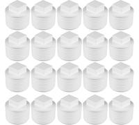 20Pcs White 1/2 Inch PVC Pipe Male Thread Plug, PVC Male Threaded Pipe End Cap, Male Thread Plug Adaptor Thread Water Closing for Plumbing Water Line