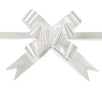 20pcs White 30mm/3cm Large Ribbon Pull Bows for Party Wall, Gift Wraps, Christmas Trees, Wedding, Birthday Hampers Decoration Florist Pullbows
