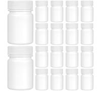 20pcs White 50ml Portable Pill Case Bottle with Lids for Travel | Lightweight PE Spiral Structure, Easy Access Design, Enough Space, Daily Use, Family and Friends Gift