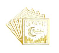 20Pcs White Gold Eid Al-fitr Paper Napkins Ramadan Kareem Serviette Napkin,Moon Star Napkins Tissue Dinner Napkins for Home Ramadan Mubarak Islam Muslim Eid Al-fitr Party Table Decorations