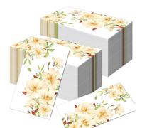 20Pcs White Orchid Paper Napkins, Flowers Napkins Serviette,Cocktail Napkins Dinner Napkins,White Gardenia Paper Napkin Serviette Tableware for Valentine's Day,Wedding, Birthday,Graduate Party Decor