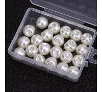 20pcs White Pearl Buttons for Clothes,12MM Plastic Round Pearl Sewing Buttons Sew on Pearls for Shirt,Dress,DIY Craft