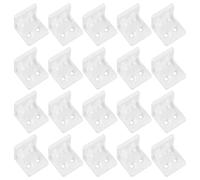 20pcs White Plastic L Shape Corner Bracket with Screws for Shelves | Thick 90 Degree Right Angle Design, Reusable Flush Mounting Holes, Kitchen Partition Reinforcement