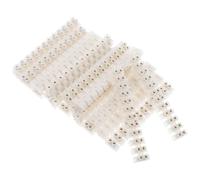 20pcs White Screw Connector Strip 12-position Dual-row Terminal Block | Plastic Barrier Strip, 380 V 10 a Rating, for Panel Building and Power Distribution Cabinets