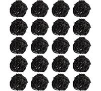 20Pcs Wicker Rattan Balls, Decorative Party Orbs Spheres Vase Fillers Small Animal Activity Toys for DIY Craft, Party, Wedding Table Decoration, Baby Shower (Black)