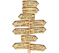 20PCS Winnie Arrow Signs Double-Side Directional Sign For Classic Pooh Baby Shower Decorations Winnie Birthday Decor Party Lawn Sign