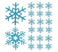 20pcs Winter Themed Embroidered Cloth Clothing Sewing Appliques | Blue Fabric Patches for Clothes, Decoration and Quick Repair, Quilts and Handmade Cards