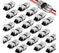 20PCS Wire Connectors, Cable Connectors & Electrical Wire Connectors 2-Pin, Push Fit Quick Connect for 18-22AWG Wires, Low Voltage DIY Home and LED Lighting Projects