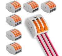 20pcs Wire Connectors,Electrical Connector Blocks,Compact Wire Connectors,Lever-Nut WireConnectors,Compact Splicing Connectors for Circuit Inline,Flame Retardant PA/PC
