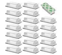20Pcs Wire Organiser,Adhesive Cable Clips, Cable Holder Clips,Desk Cables Management Clip,Back Organise Stick Hook,Trunking Box Sort White Ties Sticky,for Office,Car,Joyroom,Computer,Electrical