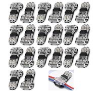 20Pcs Wire Splice Connectors, T Tap Wire Connectors, Wire Connector Push Fit, Electric Connector for Wiring, 12V Led Strip Light Connectors 2 Pin 3 Way for Led, Audio,Vehicles