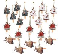 20pcs Wood Angel Christmas Ornaments, Wooden Christmas Little angel ornaments, Mini Hanging Angels for Christmas Trees, Fireplaces, Doors