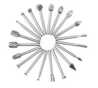 20Pcs Wood Carving Bits Set for Dremel Rotary Tool - HSS Burrs With 3mm Shank for Woodworking, Engraving, Drilling, Grooving