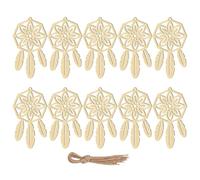 20pcs Wooden Dream Catcher Pendant Beige Timber Home Decoration