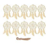 20pcs Wooden Dream Catcher Wall Ornament Beige Handmade Light Decor