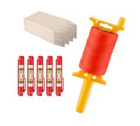 20Pcs Wooden Garden Stakes with Rope and 5 Bubble Levels | 20Pcs Garden Stakes Set with Rope Roll and Levels Tool for Vine Outdoor Decoration