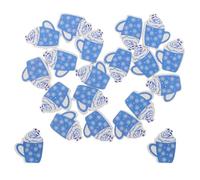 20pcs Wooden Loose Beads Christmas Hanging Ornament | Wood, Smooth Polished round Mug Shape Beads with Hole, Festive Decoration for Holiday Crafts