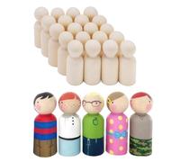 20Pcs Wooden Peg Dolls, Peg Dolls - Unfinished Wooden Peg Dolls Wooden Crafts Kit Wooden People Figures - 65mm Plain Doll Bodies, Perfect for Weddings, Parties, Kids Art Creative Projects(65mm*24mm)