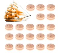 20PCS Wooden Pulley Blocks - Birch Material, Small Wooden Sheave for Ship Model Building, Ship Model Pulley, Resuable Pulleys Blocks Kit, Portable Wood Ships Models Pulleys Kit for DIY Crafts (5mm)