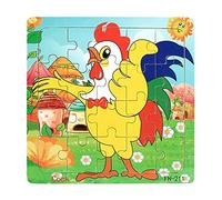 20Pcs Wooden Puzzle Toys Cartoon Animals Intelligence Educational Kids Gift 10# Durable and clever