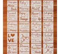 20pcs Word Stencils - Reusable Templates for DIY Projects, Art & Crafts, Home Decor
