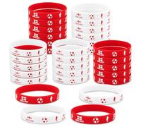 20PCS World Cup Football 2026 England Silicone Wristbands, England World Cup 2026 Merchandise, St George Cross Flag Rubber Bracelets for Football Party Decorations, Sports Event Souvenirs (England)