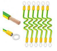 20PCS Yellow Green Copper Earth Bonding Cable, 20Pcs Grounding Jumper Wire